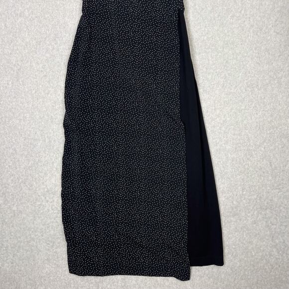 Cabi Black Disco Micro Polka Dot Long Wrap Dress Size Medium Style# 5609 - Picture 2 of 10